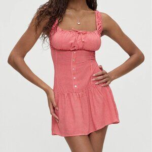 Frankies Bikinis - Christa Mini Dress in Ladybug Gingham